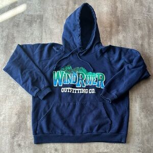 Vintage Windriver Hoodie Mens Large Blue